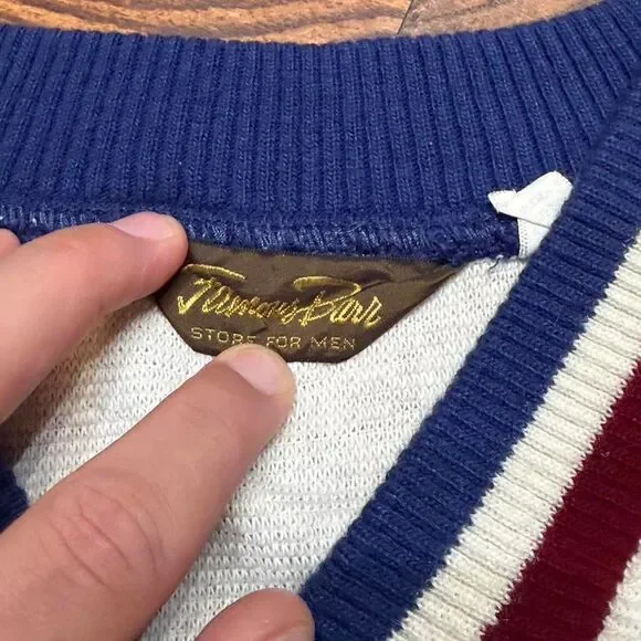 Vintage 60’s Famous Barr St. Louis Terry Cloth V Neck Sweater - Picture 3 of 7